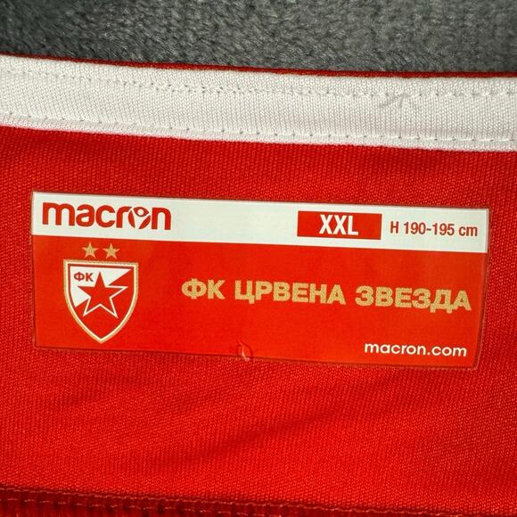 Rare 2017/2018 Macron Red Star Belgrade home Football/Soccer Jersey EU XXL/US XL - Picture 5 of 9